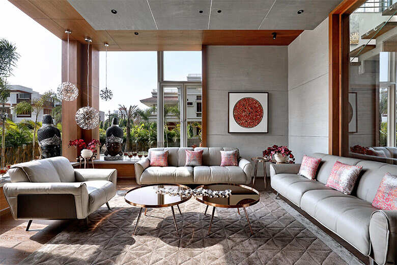 This 8500sqft Gujarat house embraces the India Modern design with a ...