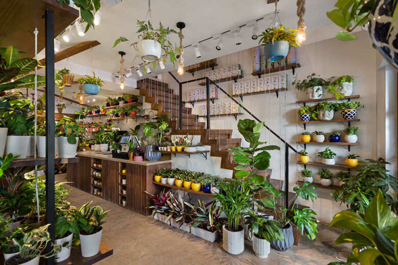 This retail store resembles a foliage hub in an urban jungle ...